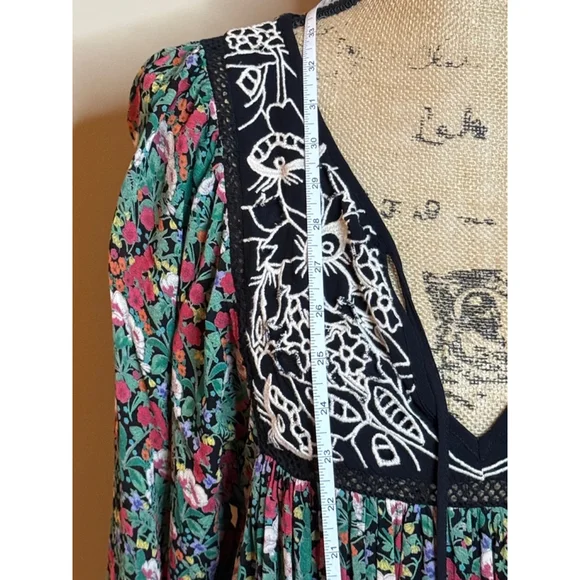 Anthropologie Floreat Ottava Peasant Dress Boho embroidered size S - Picture 5 of 8